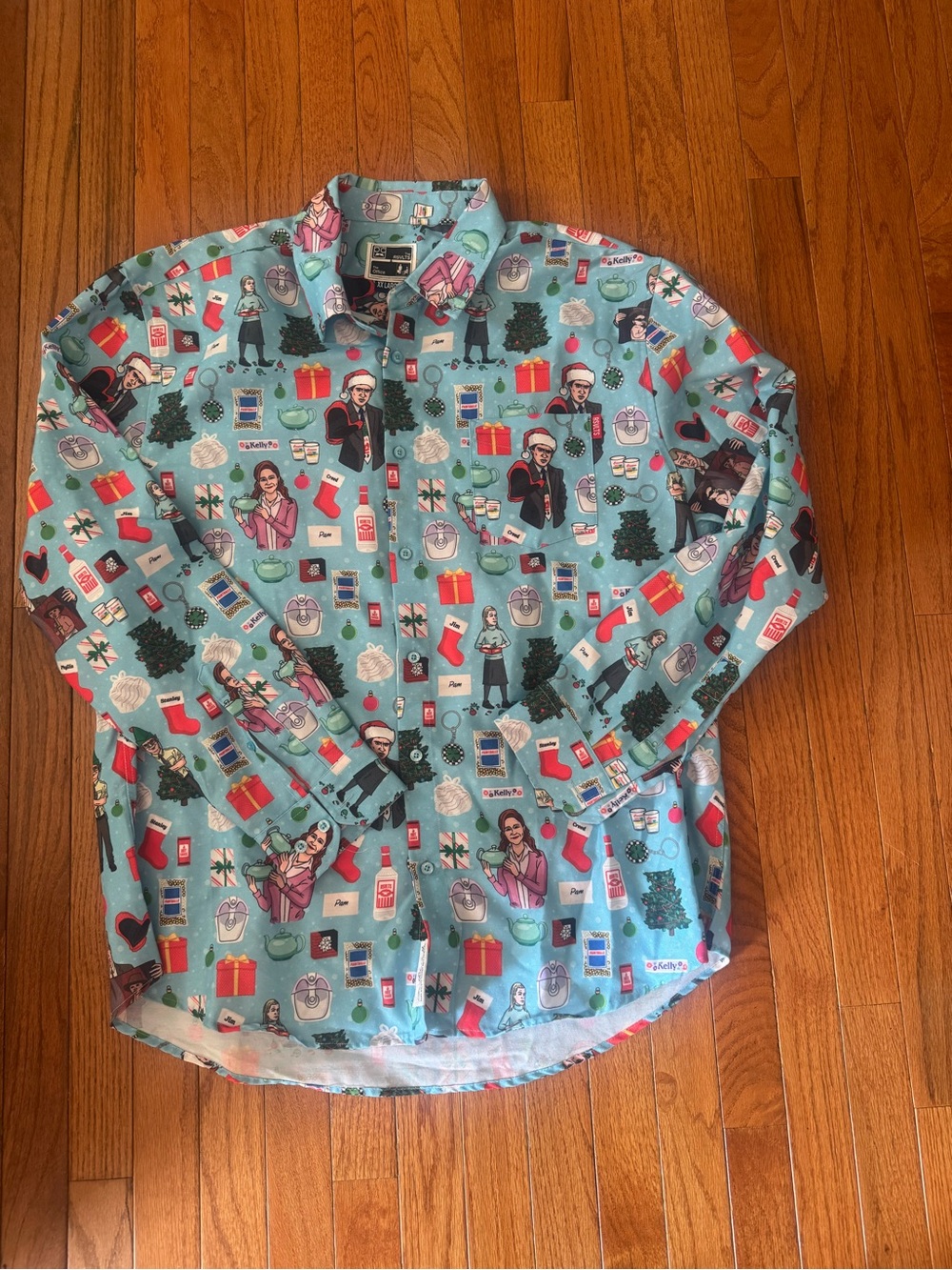RSVLTS Light Blue Holiday Print Button-Down Shirt